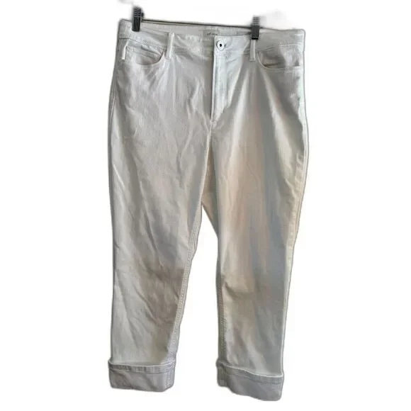 J Jill White Jeans - Size 12; high rise cropped so soft and comfy - Picture 1 of 4